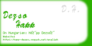 dezso happ business card